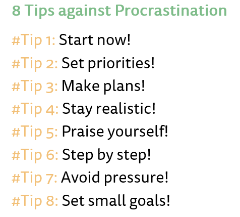 8 Tips against Procrastination